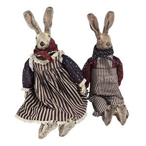EFY Especially For You Rabbit Couple 22" Dressed Fabric Body Sam & Samantha Vtg‎